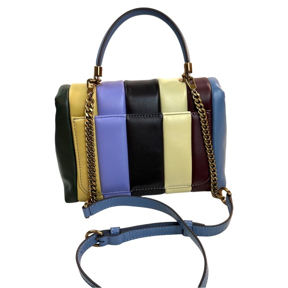 TORY BURCH KIRA SMALL PATCHWORK SATCHEL SHOULDER BAG MULTICOLORED BAG DUST BAG - Picture 9 of 16